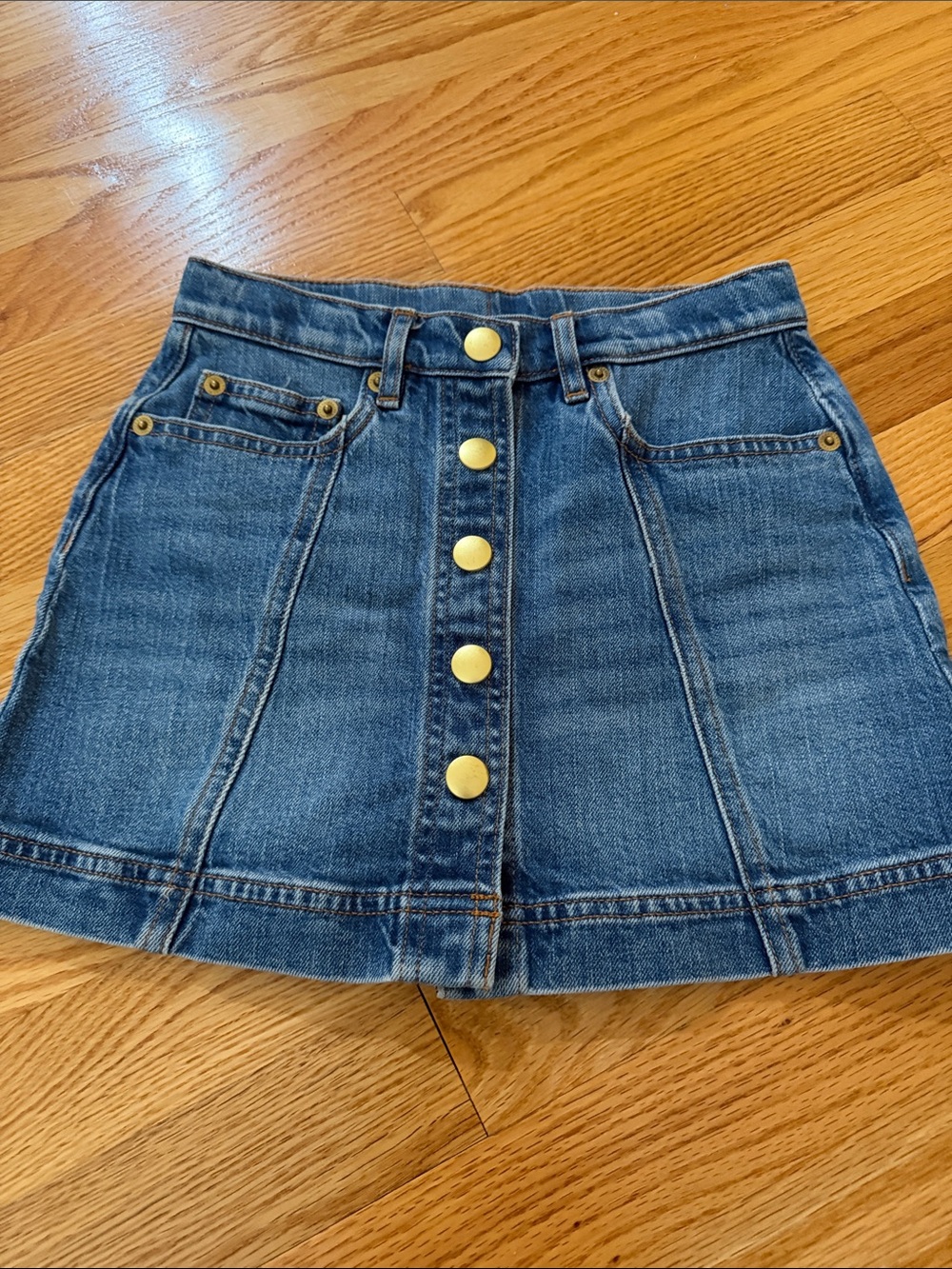 Crewcuts Blue Denim Button-Front Mini Skirt
